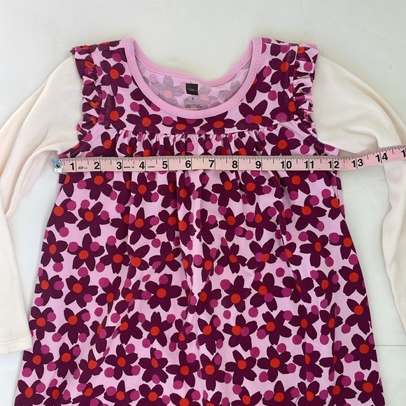 Tea Collection Pink Red  and Cream Casual Floral Dress Size  5 - Picture 14 of 15